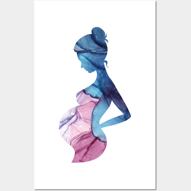 Pregnant woman  silhouette Wall Art by Simple Wishes Art